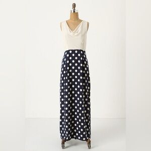 Anthropologie Moulinette Soeurs Polka Dot Silk Maxi Dress
